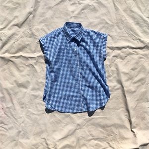 Unbranded Blue/White check seersucker shirt